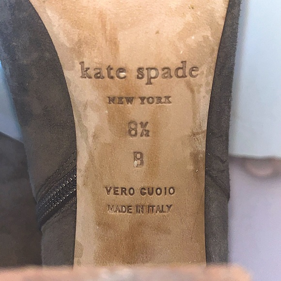 Kate Spade "Darota" bootie tan truffle color suede boots sz 8 1/2 ankle boots - Picture 8 of 12